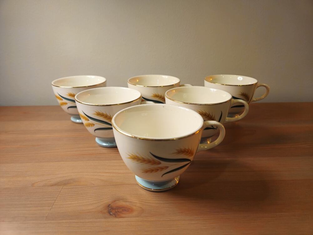50's International China Viking Pattern Coffee or Tea Cup Set Of 6